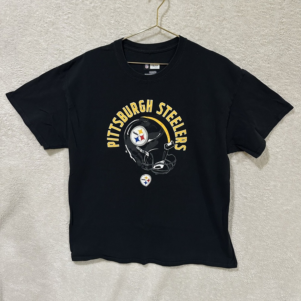 PITTSBURGH STEELERS T-Shirt Men's XL Black Short Sleeve Crew Neck Football NFL